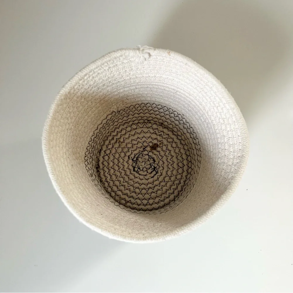 Neutral Boho Style Woven Storage Basket - Picture 3 of 5
